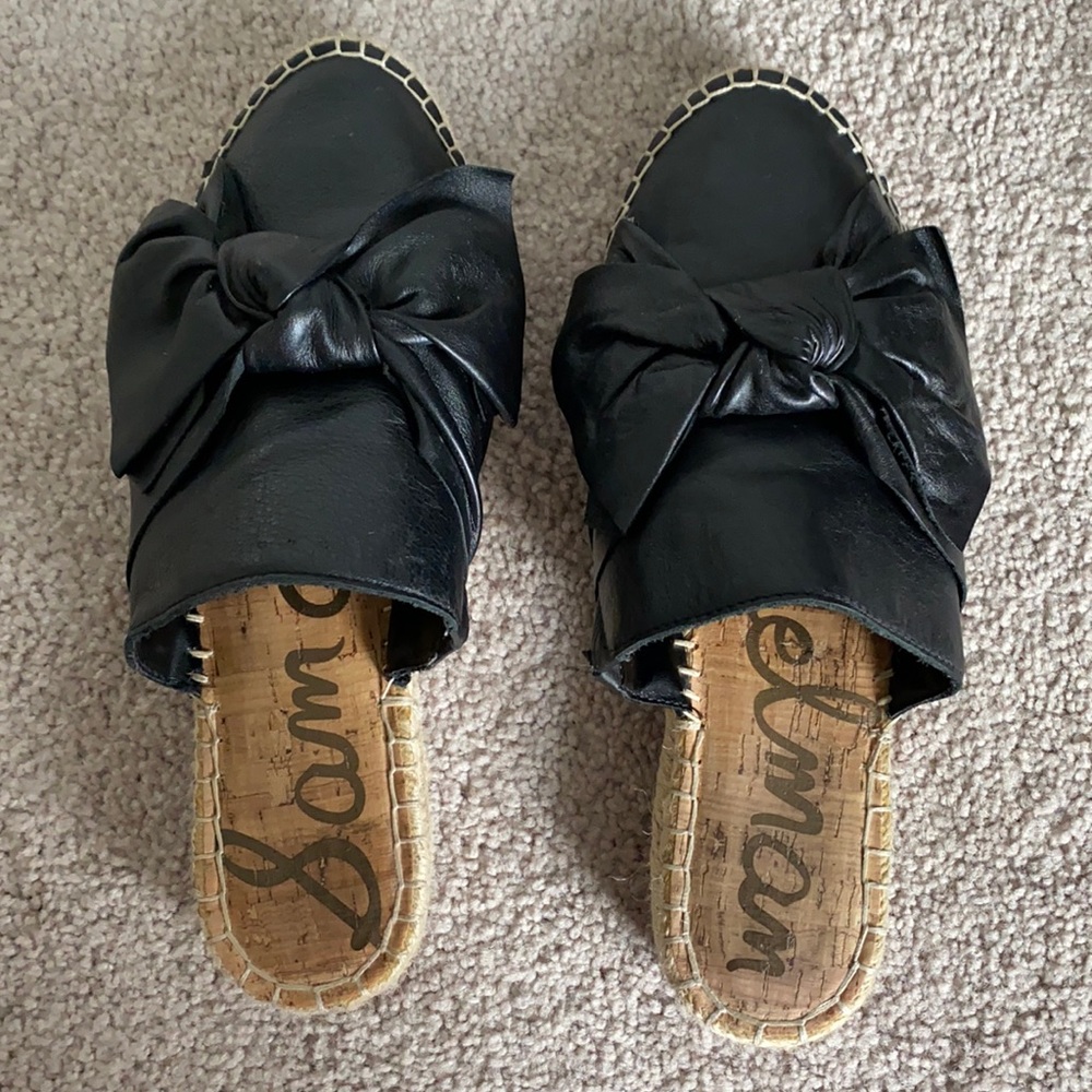 Sam Edelman woven & leather slides